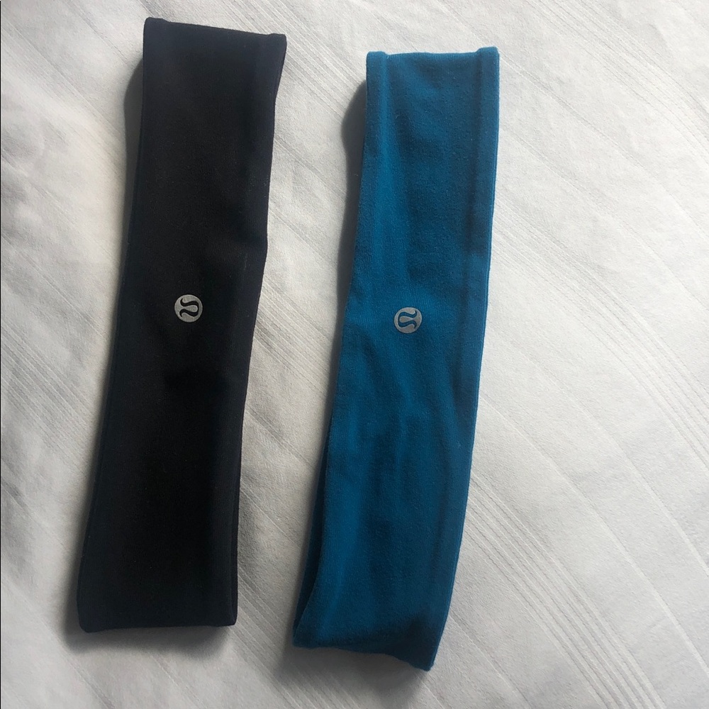 Lululemon Pair of Athletic Headbands in Black and Teal